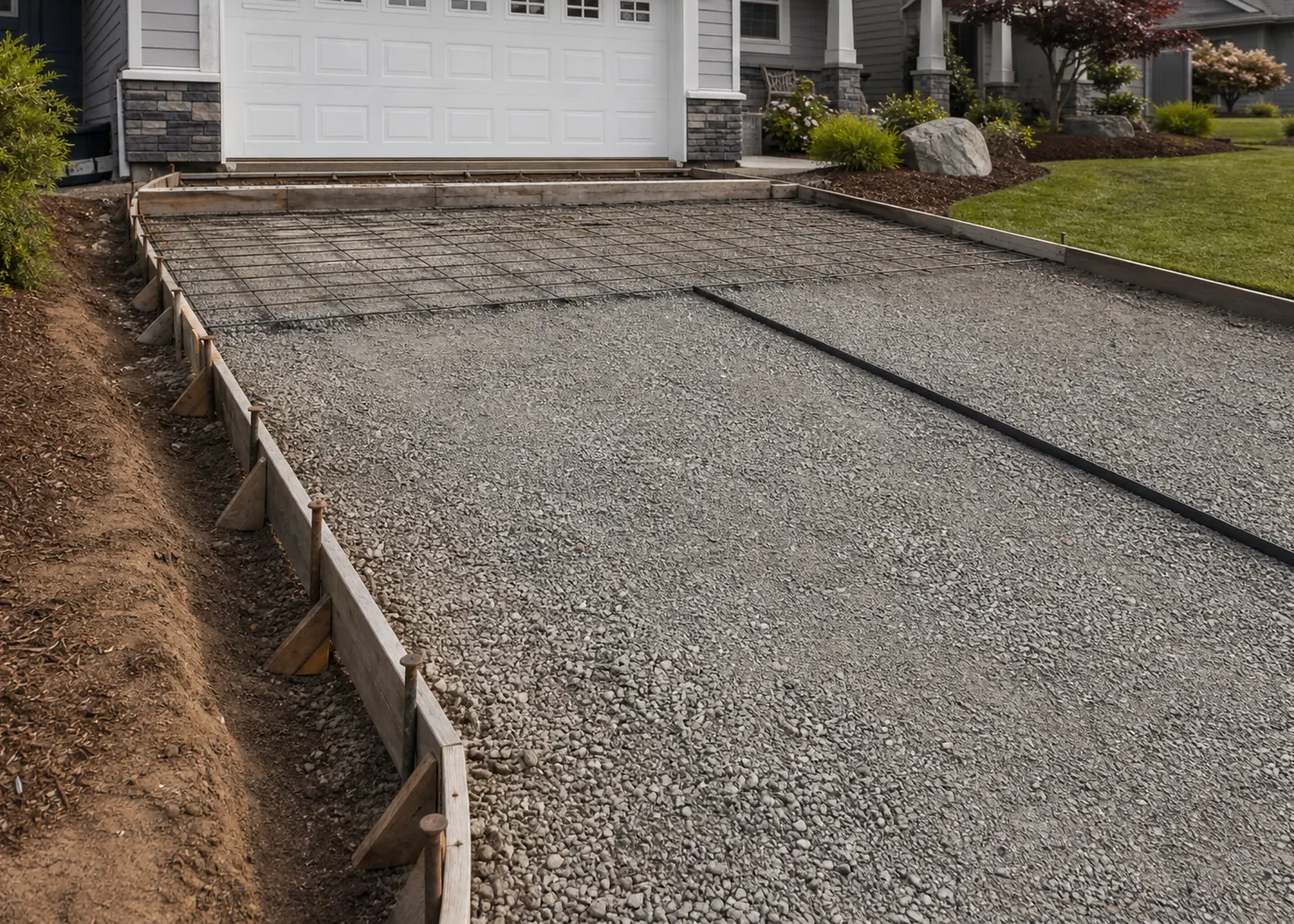 Careful residential concrete work craftsmanship detail